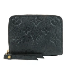 Louis Vuitton Monogram Empreinte Zippy Coin Purse Wallet Noir Auth Used