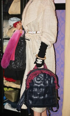 CHANEL COCO NEIGE Nylon Tweed Doudoune Cocoon Logo Backpack  display picture 2