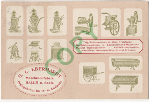 AK Halle Saale: Merseburger Str. 155. G. L. Eberhardt Maschinenfabrik. Gel. 1910 - Bild 1 von 2