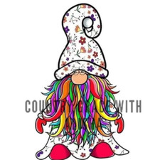 Sublimation Print Spring Floral Gnome Ready to Press Heat Transfer