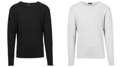 IDENTIC Men's Knit Pullover Long Sleeve Crew Neck Pullover Cotton Size L, XL