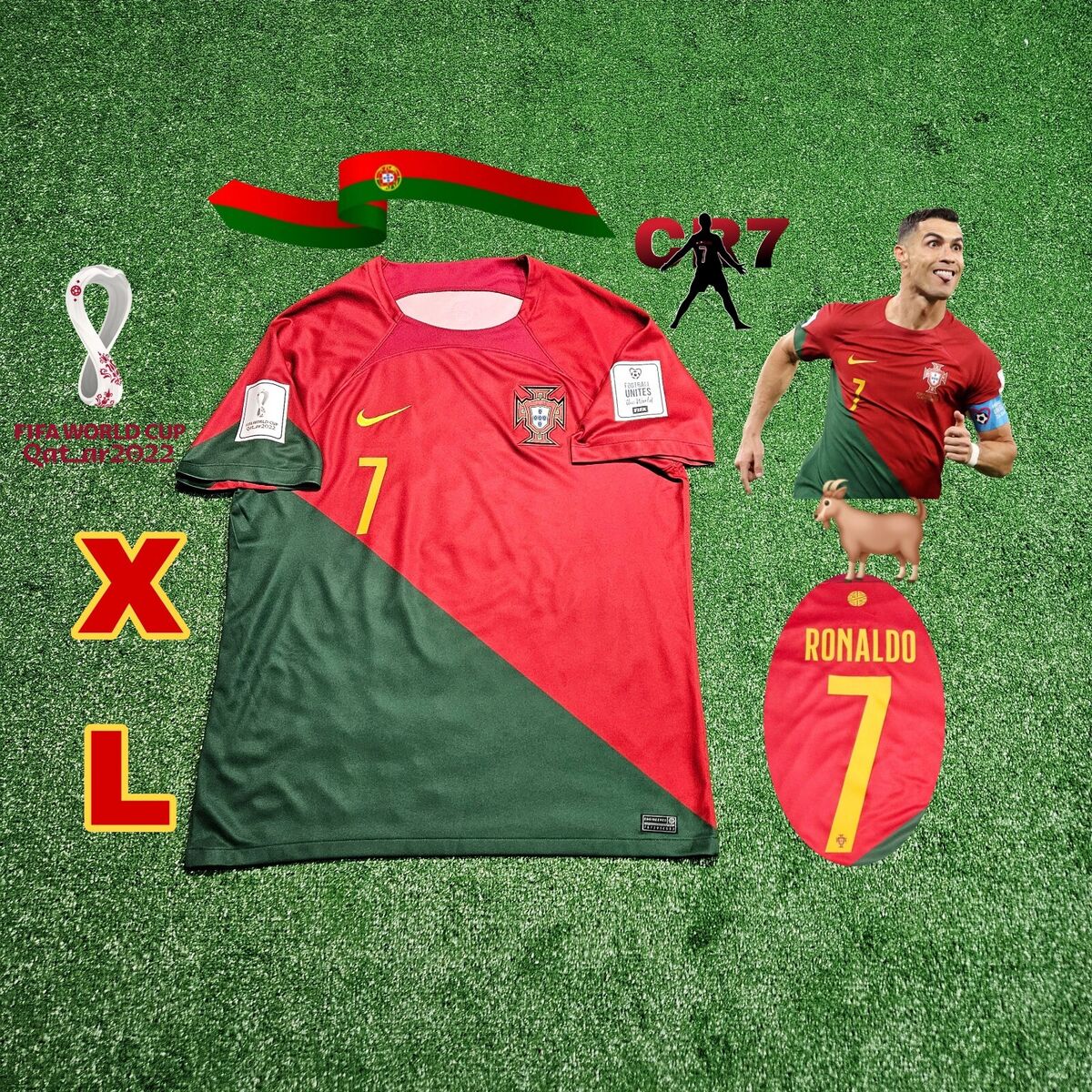 🐐🇵🇹Nike Portugal Cristiano Ronaldo #7 Mens XL Home Jersey 🐐🇵🇹Nike Portugal Cristiano Ronaldo #7 Mens XL Home Jersey