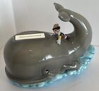 Schmid Disney Pinocchio Whale Ceramic Coin Bank Hand Painted Whale Monstro