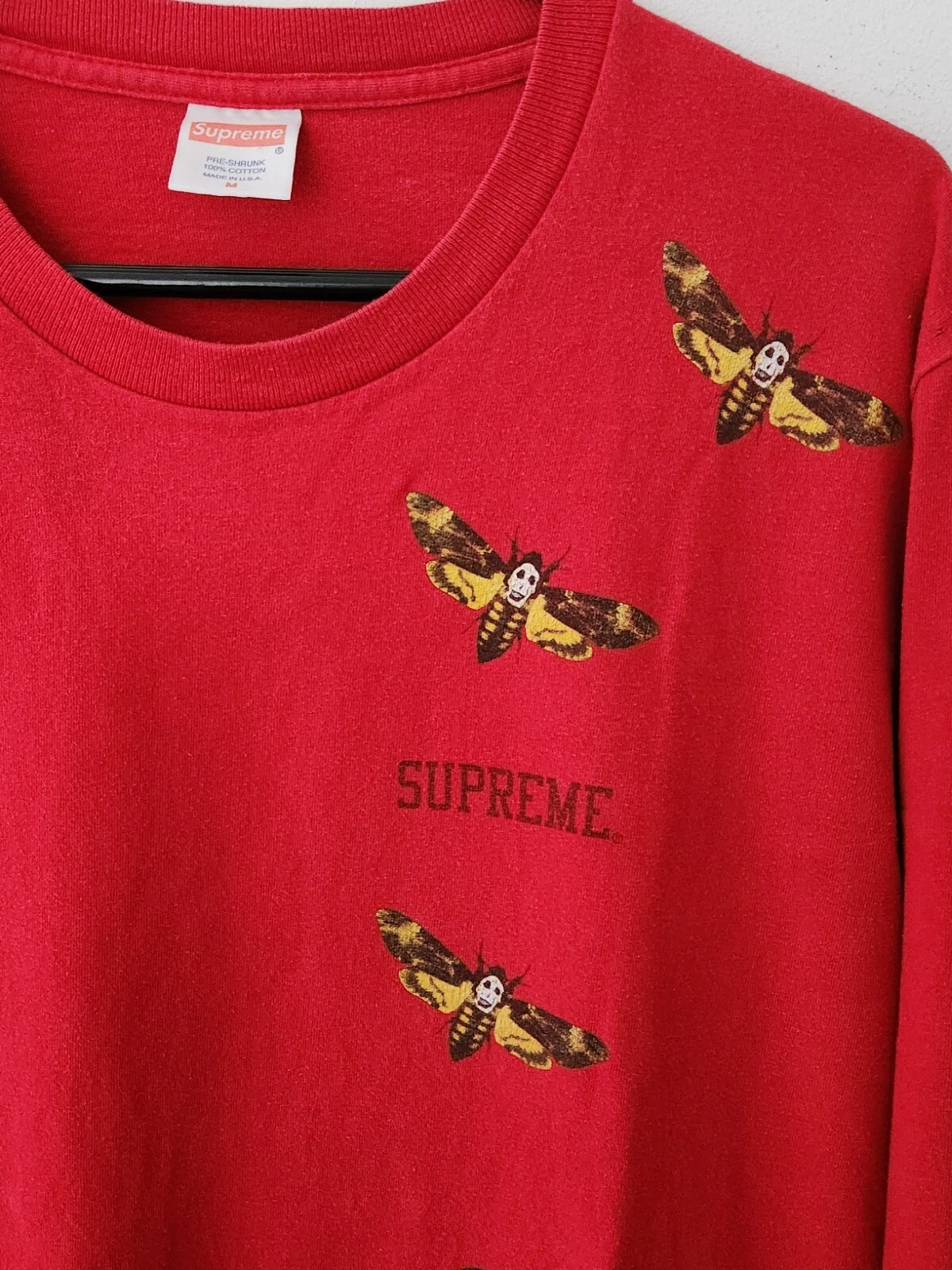 SS15 Supreme Motte L/S T Shirt Größe M Rotes Langarm T Shirt Selten Vintage