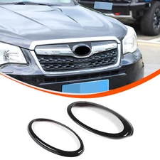 Glossy Black Front Rear Logo Emblem Badge Ring For Subaru Forester 2013-2018