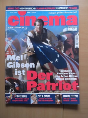 Zeitschrift CINEMA 8 / 2000 Heft 267 - Der Patriot - Chicken Run - Road Trip