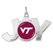 Virginia Tech Hokies Maroon Joy Silver Christmas Ornament Decoration VTU Gift