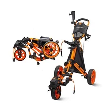 Golf Push Cart 3 Wheel Swivel,Lightweight and Foldable Walking Golf Cart，