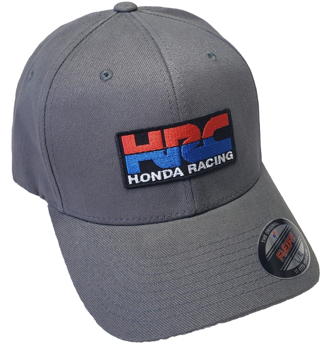 HRC Honda Racing Patch Flexfit 6377 Brushed Twill/Cool Grey L/XL 7