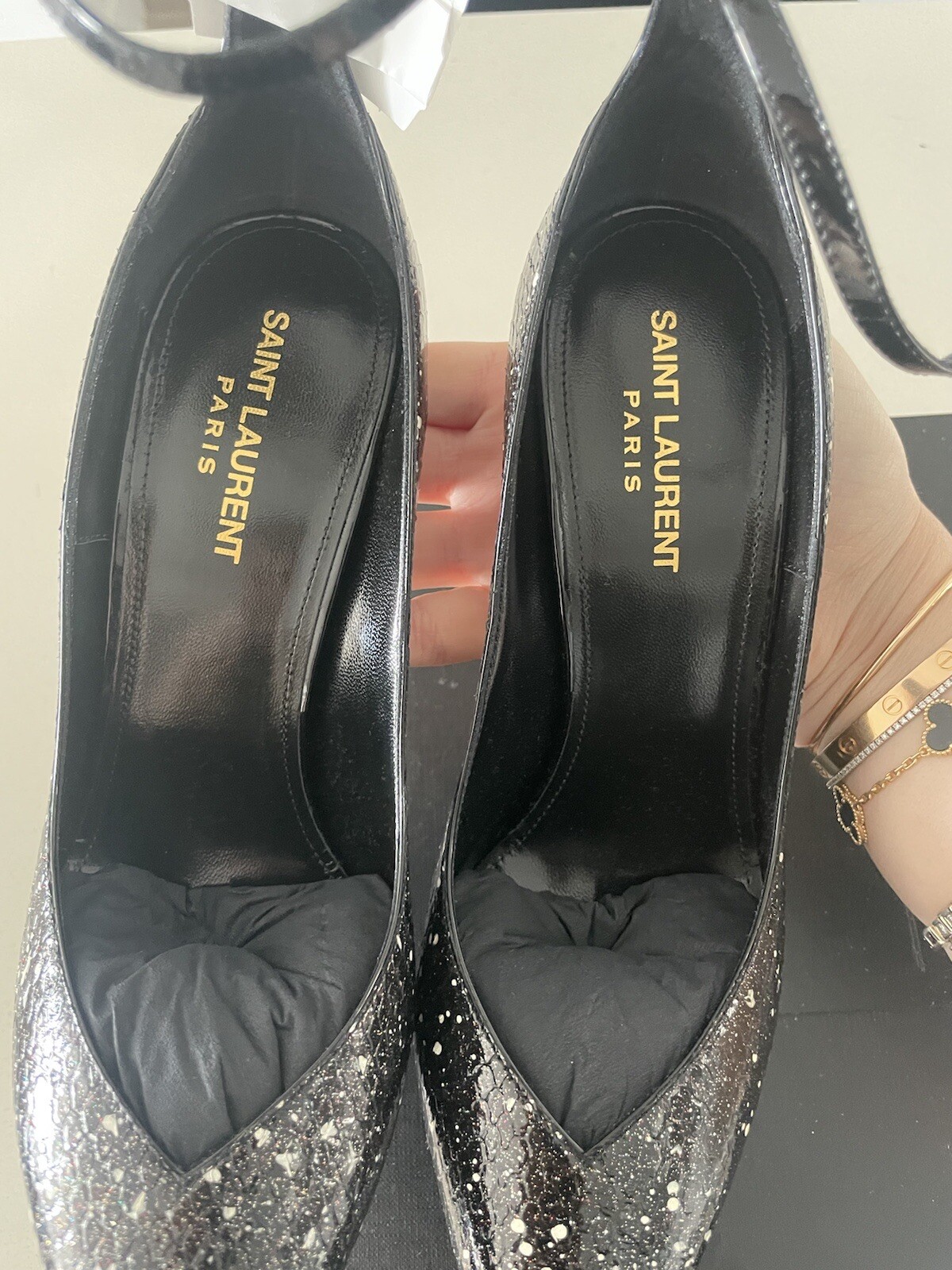 Nuove décolleté SAINT LAURENT in pelle di serpente Zoe taglia 36 $1195