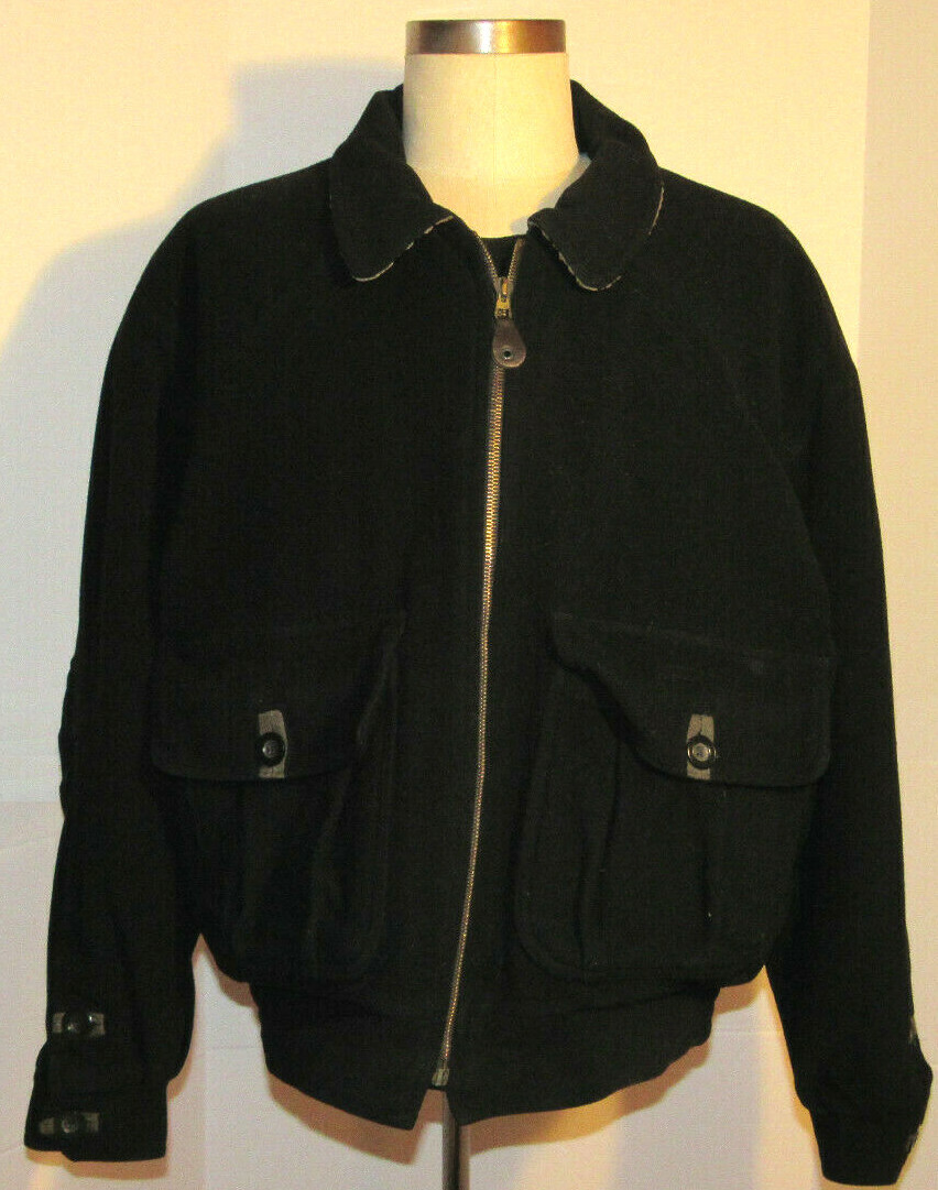 MEN'S VINTAGE HUGO BOSS WOOL/CASHMERE BLACK WINTER JACKET! QUILTED
