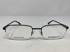 Marcolin MA3002 001 54-19-145 Black Metal Half Rim Eyeglasses Frame -N49