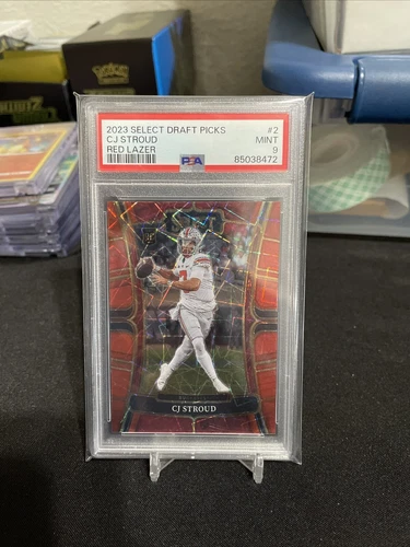 CJ Stroud 2023 Select Draft Picks Red Lazer RC Rookie Buckeyes #2 PSA 9