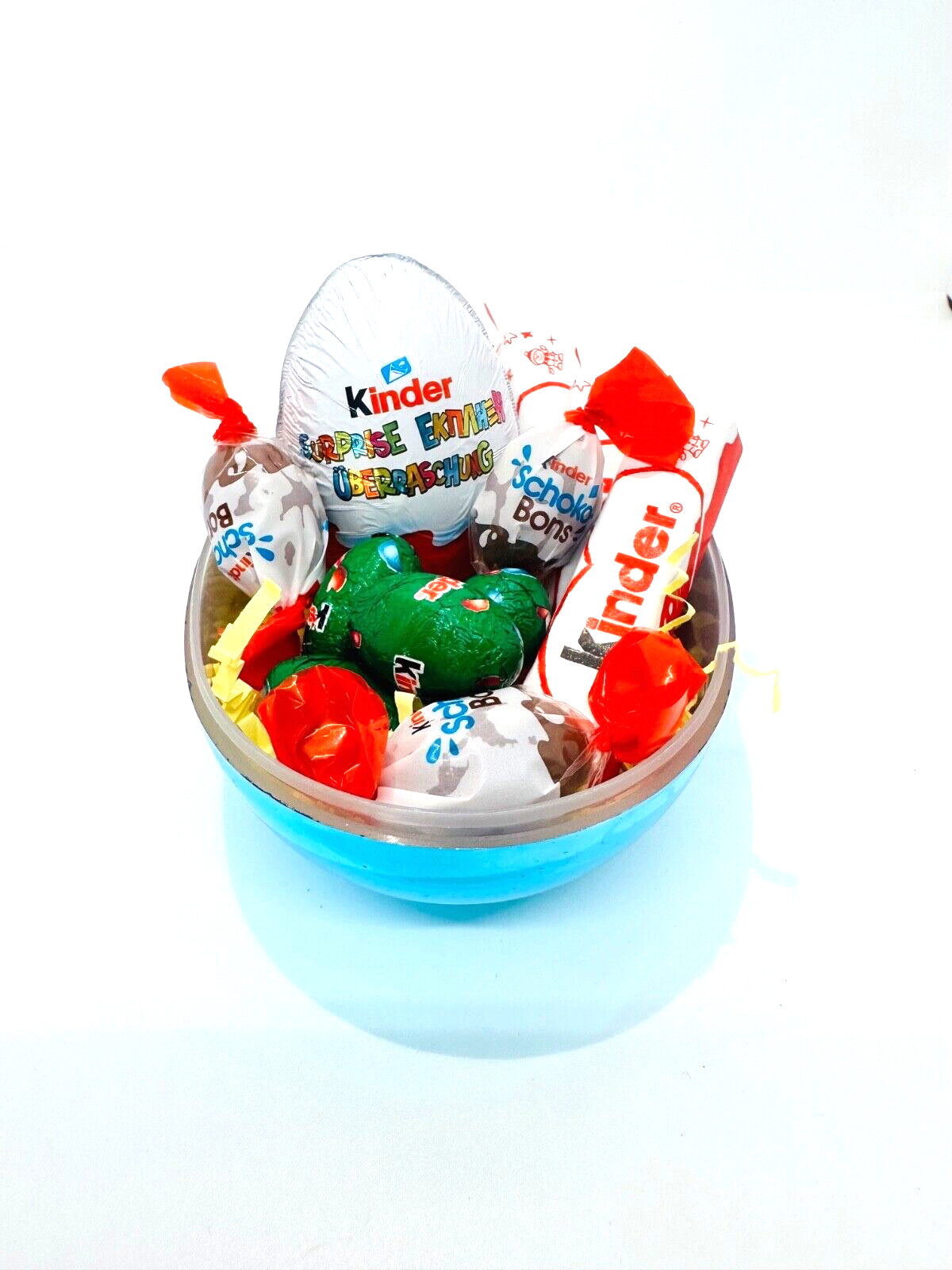 Подарочная пасхальная корзина из шоколада Ferrero KINDER 1 карат ГОЛУБОЕ дно - БЕСПЛАТНАЯ ДОСТАВКА 2990₽