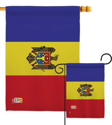 Moldova Nationality Wine Badger Wildcat Aurochs Garden House Yard Flag