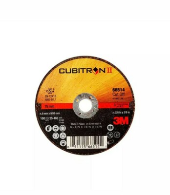  3M  Cubitron  II Cut-Off Wheel, 66514, T1, 3 in x .035 in x 3/8 in