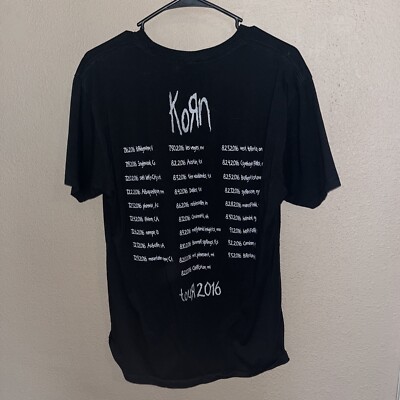 KORN Tour 2016 Concert T-Shirt Mens Size Large L Black Tee | eBay