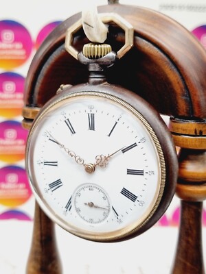 borgel schraubwerk brevete gunmetal case taschenuhr