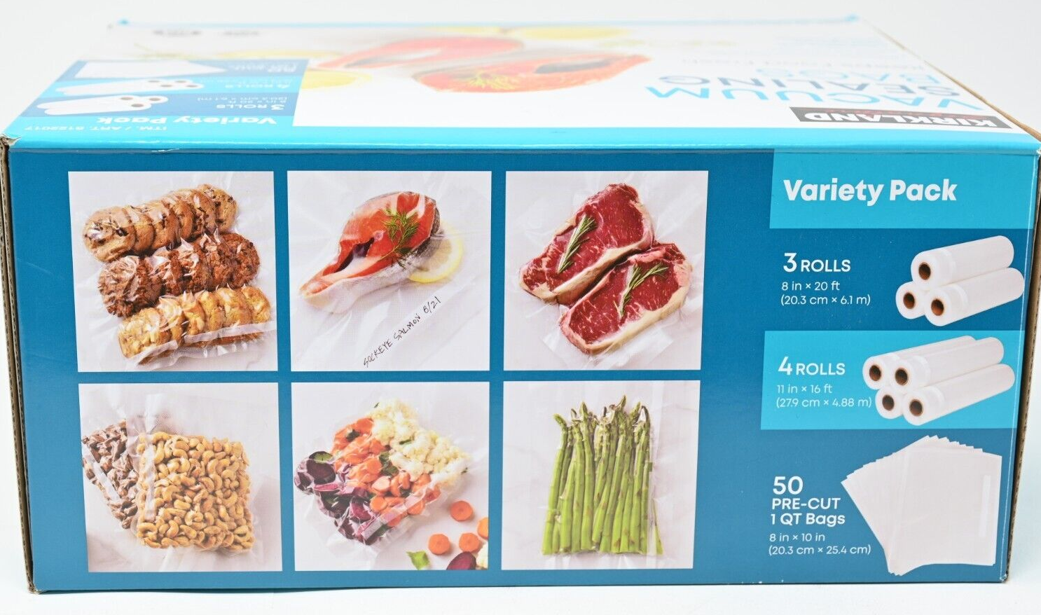 Kirkland Signature Vacuum Sealing Roll Assortment Variety Pack Open