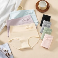 4 Pack Women  s Cotton Underwear Coverage High Waisted Briefs Soft Breathable