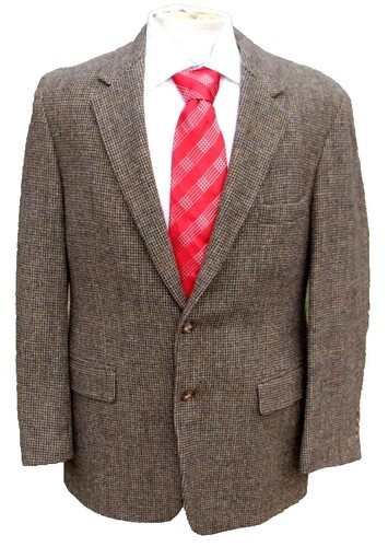 VTG Mens 1970s 1980s Land's End Harris Tweed Jacket M 70s 80s Wool