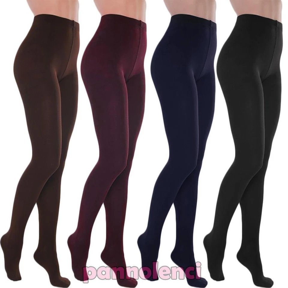 Stock 3 pezzi calzamaglia donna calze collant termiche felpate nuove S-D6606