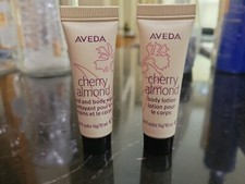 NEW AVEDA Cherry Almomd body lotion body wash Travel Trial Size Set .34 Oz