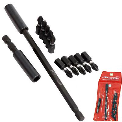 12tlg Magnet Schlag Bithalter Schraubendreher Set 25mm PZ2 PH2 Pozi Bits CT5252