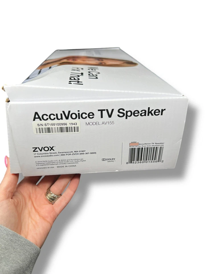 ZVOX AccuVoice AV155 Barra de Sonido Altavoz TV Tecnología de Audífonos Nueva Caja Abierta Foto 2 de 4