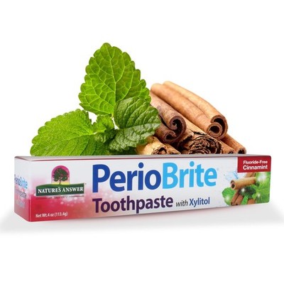 PerioBrite Toothpaste, Cinnamint, 4-Ounces Fluoride Free with CO Q10 | for Se...