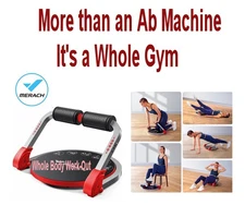 Merach Abdominal Machine Ab Crunch 3 Adjustable Resistance Spring Rebound Red