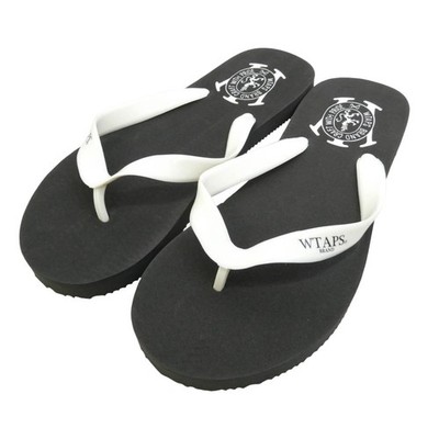 WTAPS Double Taps 10SS 101RDDT FW01 Slipper Sandal Logo Print Beach Sandal Black