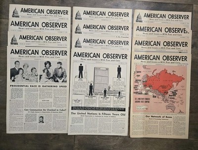 American Observer Newspaper Lot  Sept-Nov 1960 Vol 30 No 1 - 12 Washington DC