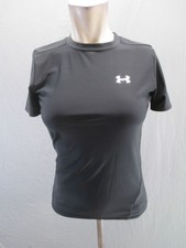 Under Armour Size XL Kids Blk Heatgear Short Sleeve Stretch Athletic TShirt 163