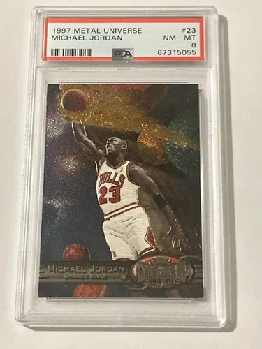 1997-98 METAL UNIVERSE MICHAEL JORDAN #23 PSA 8 SHARP VERY RARE BULLS