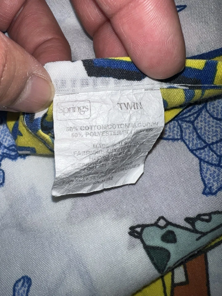 Vintage Pokemon Twin Sheet Set Springs Industries Made USA Flat Fitted 1998 90s - Image 4 of 4