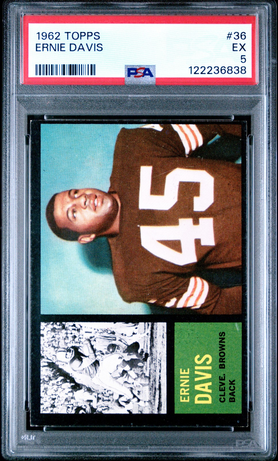 1962 TOPPS #36 ERNIE DAVIS PSA 5