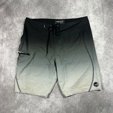 ONeill Hyperfreak Mens Board Shorts Black Grey Ombre Fade Size 34 Swim Trunks