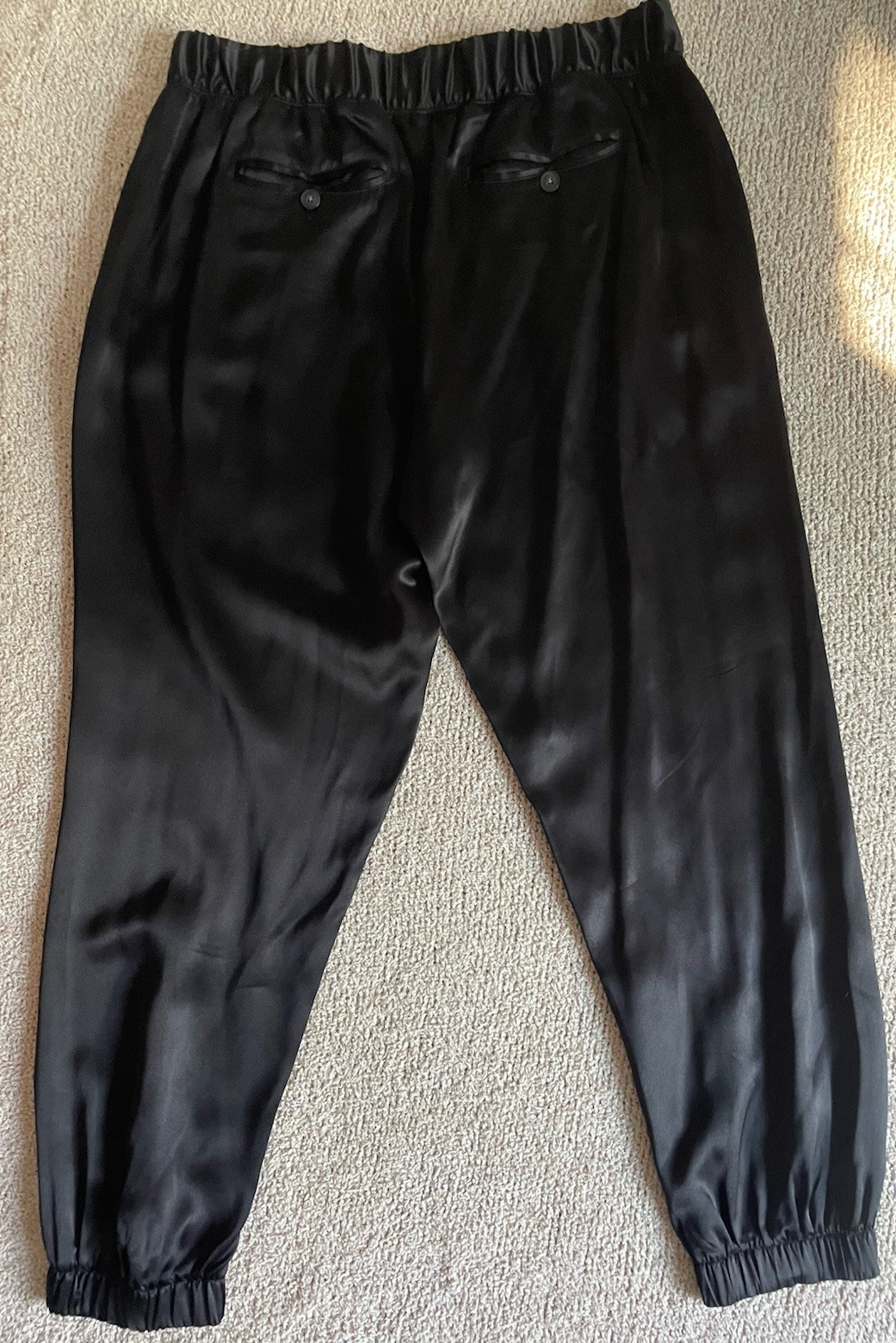 ATM Women M Silk Jogger Dress Pant Black Pull On Holiday Event Fancy Lux City