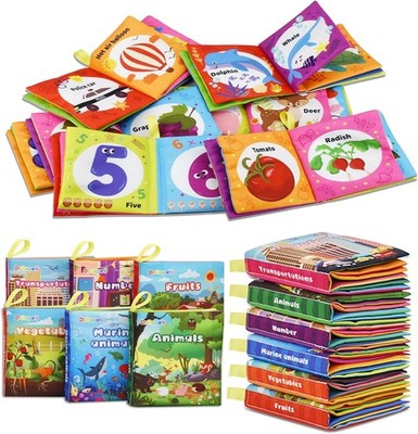 Dr.Rapeti Soft Cloth Books Baby Bath 6-Pack for Colorful 2 