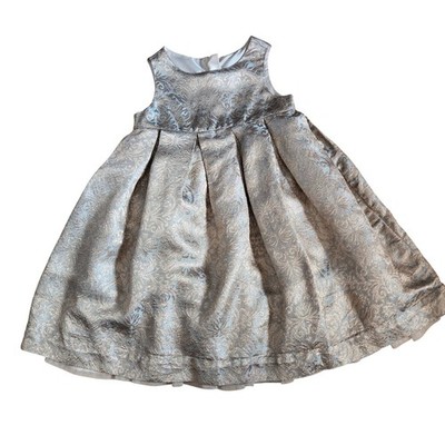 Gold Silver Metallic Brocade A-Line Empire Waist Dress 2T Princess Formal  Party | eBay