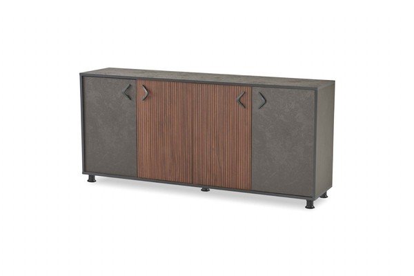 Grau-Braunes Sideboard LuxuriöSe Arbeitszimmer MöBel Edie BüRo Anrichte-image
