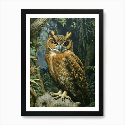 Philippinischer Adler Eule Relief Illustra gerahmtes Wandbild Poster Leinwanddruck Bild