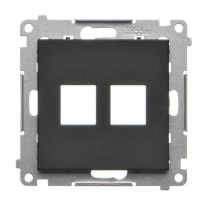 55 MODULE BLACK MATT SOCKET TILE 2X UAE KEYSTONE TKP2.01/149