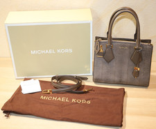 MICHAEL KORS, esclusiva Taupe Python Casey Small Satchel del 2014 con fattura