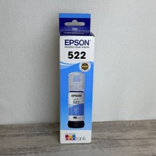 Genuine Epson 522 Genuine Ecotank CYAN Ink Bottle Original Box Exp 4/2027