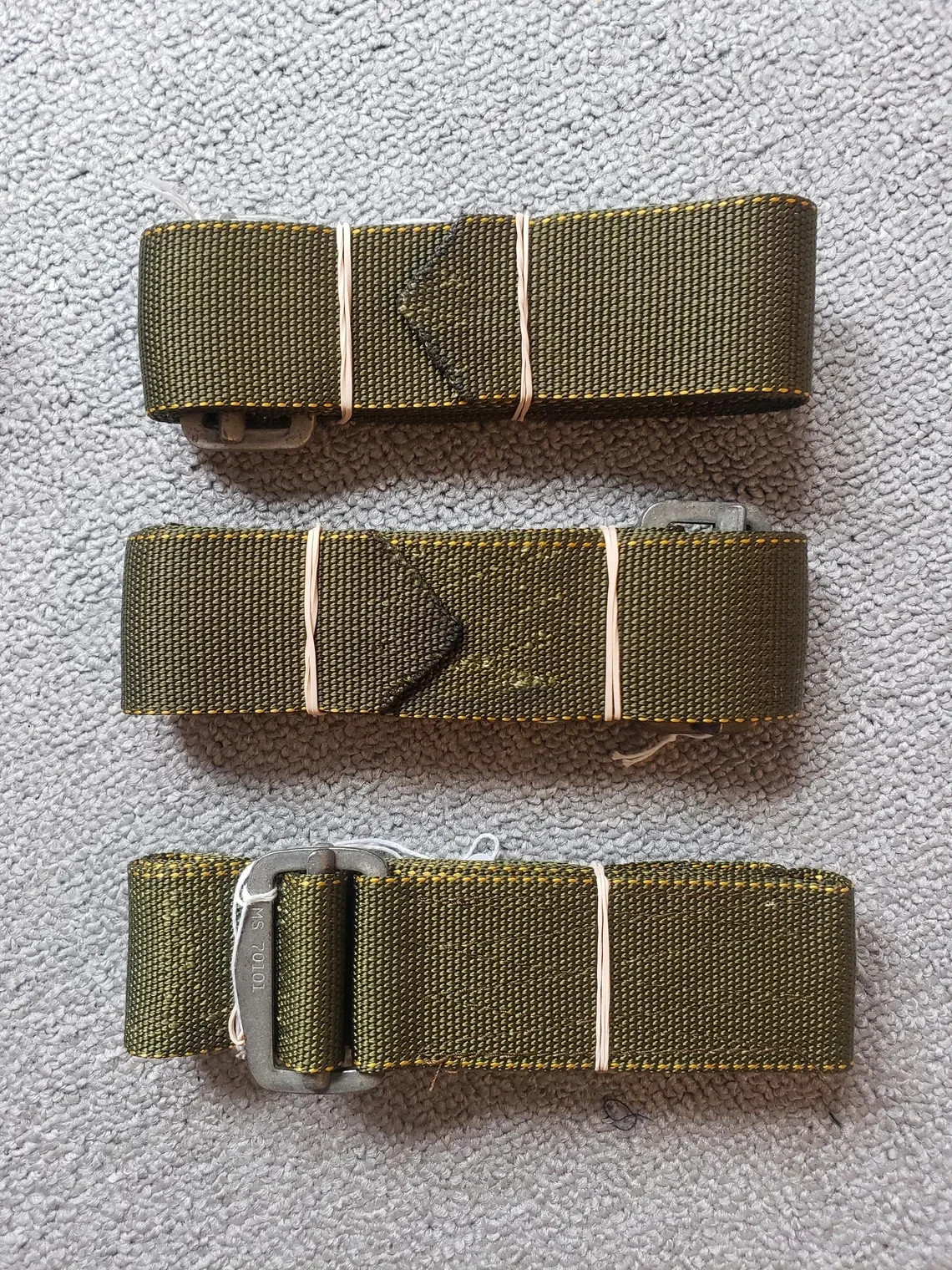 Vietnam Style Rigger Made Trouser Belt, Olive, new made.  ALL SIZES AVAILABLE