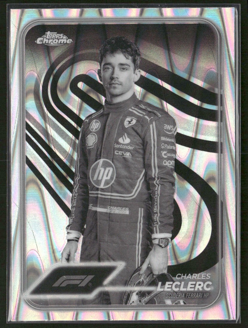 Charles Leclerc 2024 Topps Chrome Formula 1 Black And White RayWave  #3