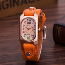 1pc Trendy Fashion Colorful Digital Daily Wear Quartz Watch Orange