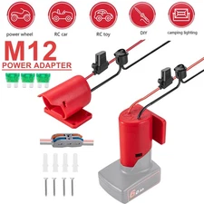 DIY Adapter Power Wheels Dock 14 AWG Compatible With Milwaukee M12 12V Battery